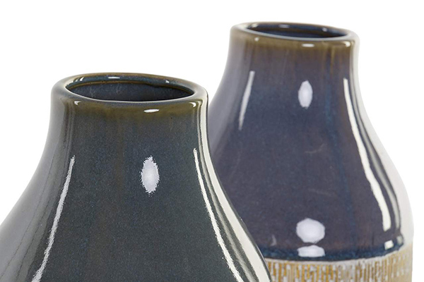 Vase stoneware 14x14x41 bicolor 2 mod.