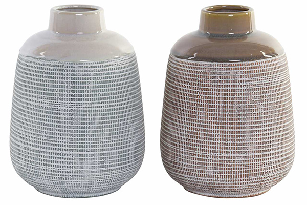 Vase stoneware 15,7x15,7x21 bicolor 2 mod.