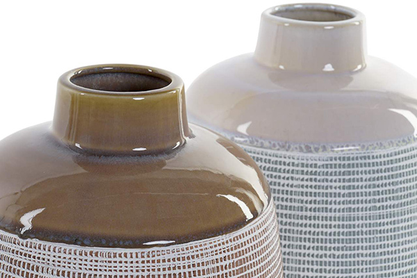 Vase stoneware 20,2x20,2x26 bicolor 2 mod.