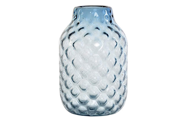 Vase verre 25x39 bleu