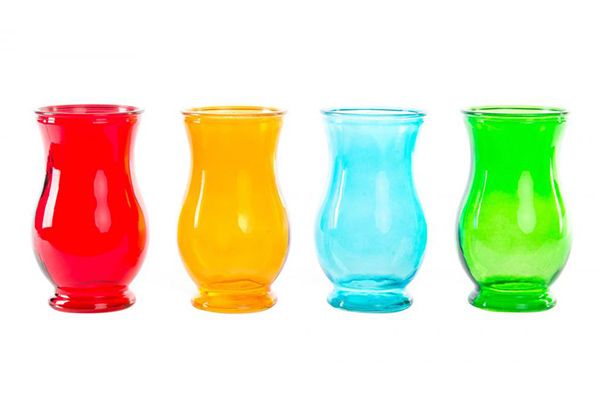Vase glass 10x17,5 4 col