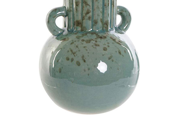 Vase ceramic 13x13x21 dark green