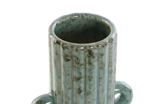 Vase ceramic 13x13x21 dark green