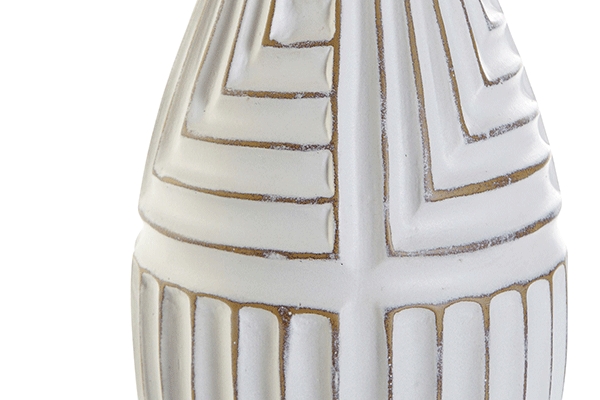 Vase resin 15x15x36 decape white