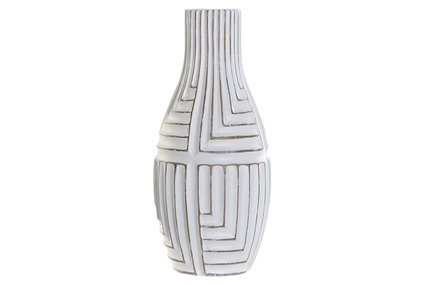 Vase resin 15x15x36 decape white