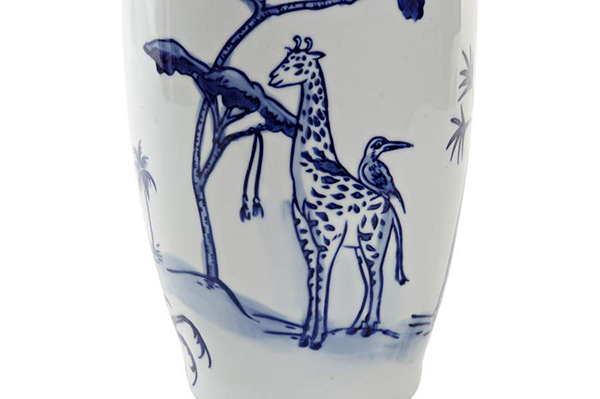 Vase porcelain 16x16x37 elephant white