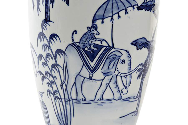 Vase porcelain 17x17x32 elephant white