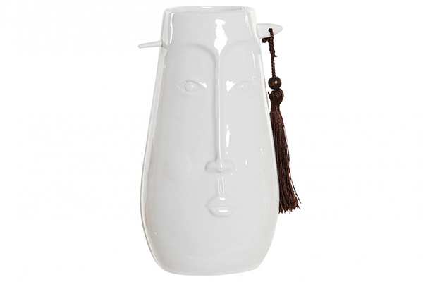 Vase stoneware 12x9,5x22 expensive white
