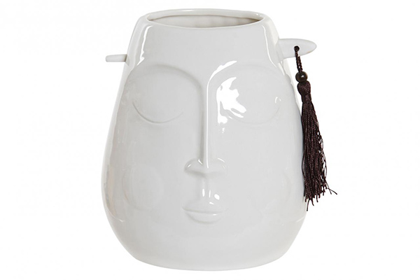Vase stoneware 14,5x11x16,7 expensive white