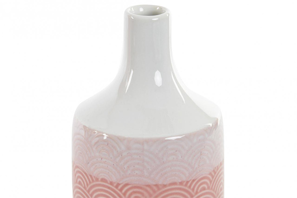 Vase porcelain 10,5x10,5x21,5 fan pink