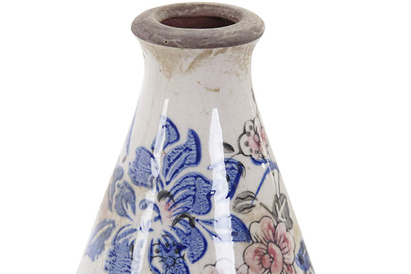Vase ceramic 11x11x21 floral white