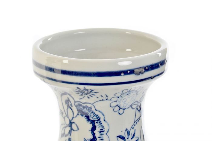 Vase porcelain 16x16x36 floral white