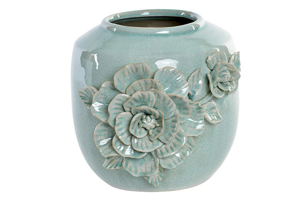Vase ceramic 21x19,5x21 flower green