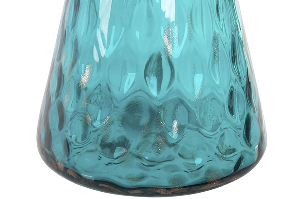 Vase glass metal 15x15x33 green