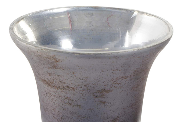 Vase glass aluminium 19,5x19,5x49 glazed grey