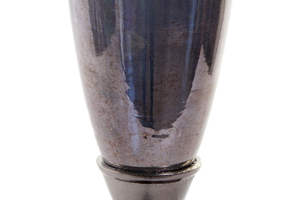 Vase glass aluminium 19,5x19,5x49 glazed grey