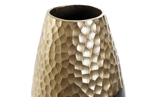 Vase aluminium 18x18x49 golden