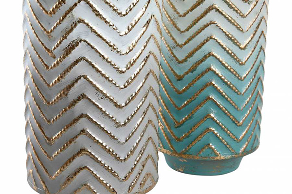 Vase metal 16x16x52 golden 2 mod.