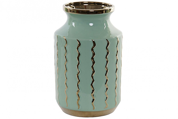 Vase porcelain 15x15x24 green