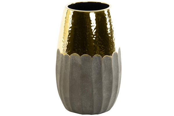 Vase gr s 13,5x14,5x22 vieilli gris