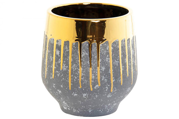 Vase stoneware 19,5x19,5x20 19,5 aged grey