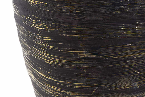 Vase stoneware 24x35,5 lined golden