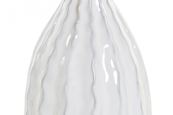 Vase stoneware 12x12x22 relief white