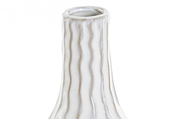 Vase stoneware 12x12x22 relief white