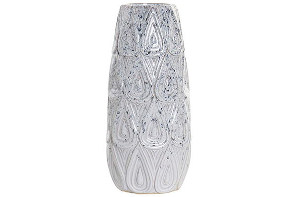 Vase porcelain 18x18x40 relief white