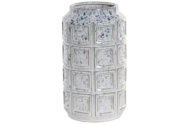 Vase porcelain 20x20x32 relief white