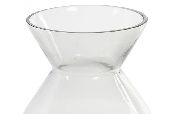 Vase glass wood 11x11x33,5 grey
