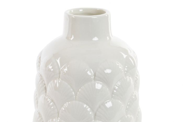 Vase porcelain 10,7x10,7x15,5 shell white