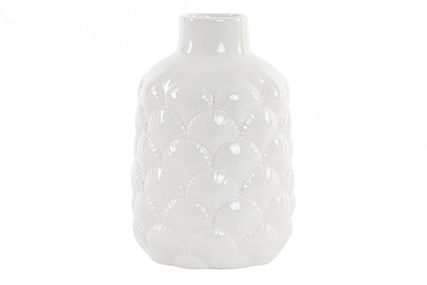 Vase porcelain 10,7x10,7x15,5 shell white