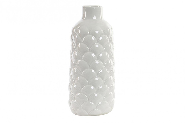 Vase porcelain 12x12x28 shell white