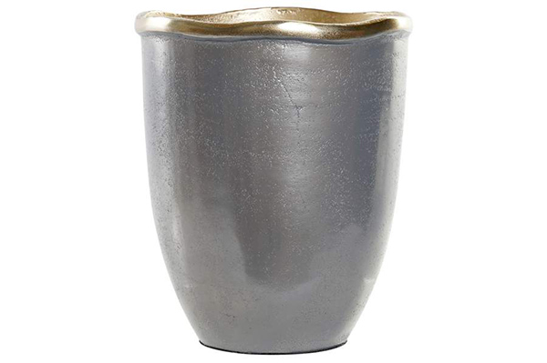 Vase aluminium 16x16x19 silver