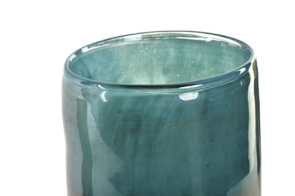 Vase glass 12x12x28 blue