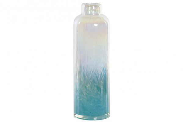 Vase glass 9x9x28 9 sky blue