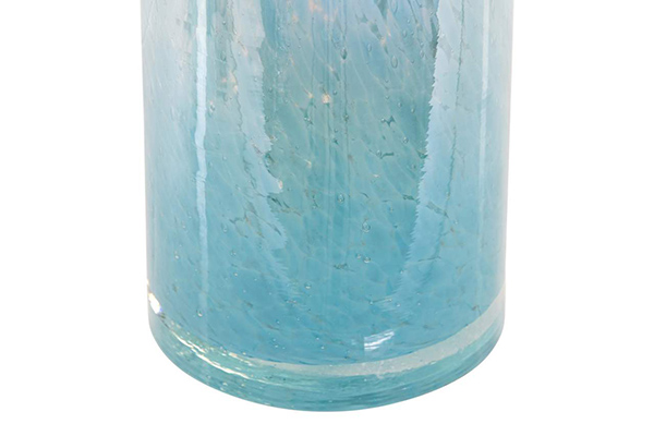 Vase glass 9x9x28 9 sky blue