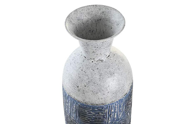 Vase metal 15x15x50 mosaic two-colored