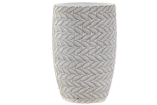 Vase cement sand 14x14x22 white