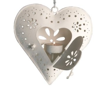 Viseća dekoracija metalno srce sa svećnjakom