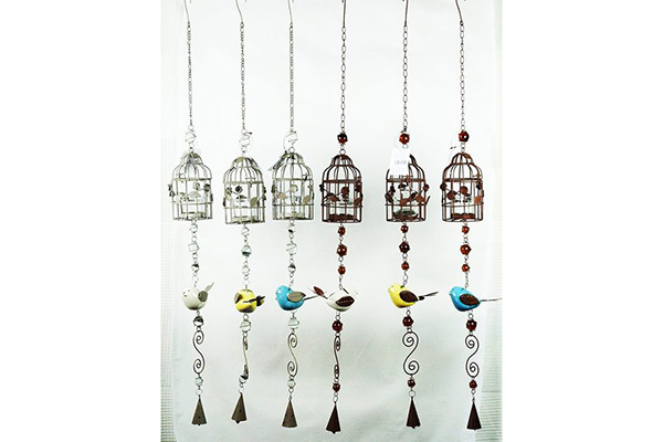 Viseća dekoracija ptica i kavez sa svećnjakom