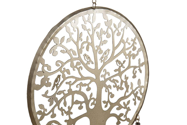 Hanging decoration metal 25x2x80 tree aged golden