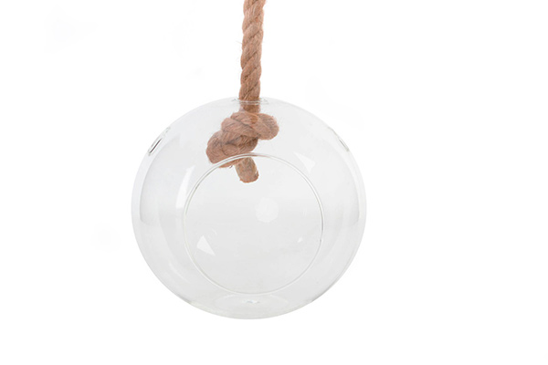 Flowerpot stand glass rope 18x18 pendant