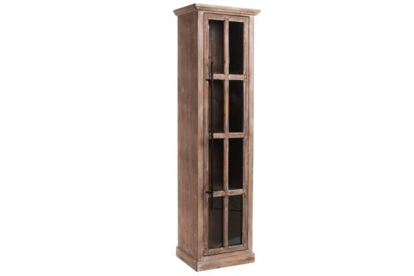 Bookcase wood glass 46x36x167 industrial aged