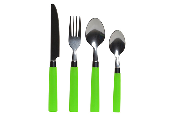 Cutlery set 16 pp inox 2x21 1,5mm green