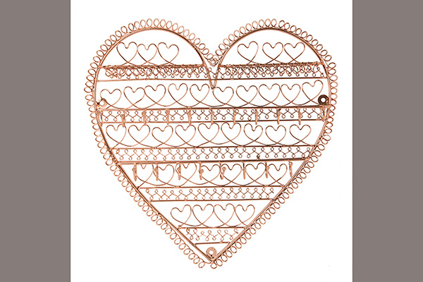 Zidni držač nakita u obliku srca 31x31x4