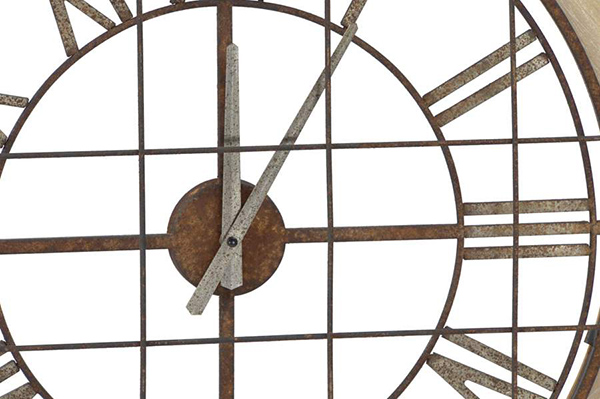 Wall clock iron mdf 60x7x60 aged 2 mod.