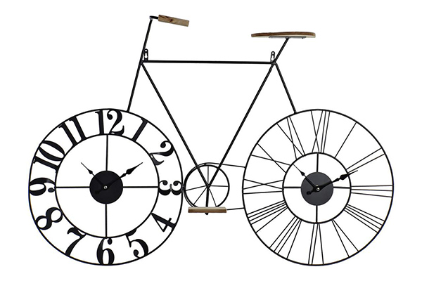 Wall clock iron mdf 100x9x67 bicycle black