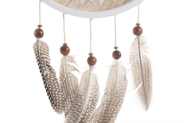 Wall clock wood feathers 29x3 feathers